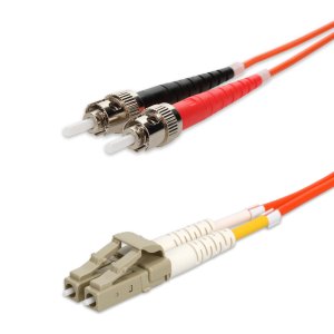 AddOn Networks 0.5m ST to LC Orange OM1 Duplex OFNP (Plenum-Rated) MMF Fiber Patch Cable