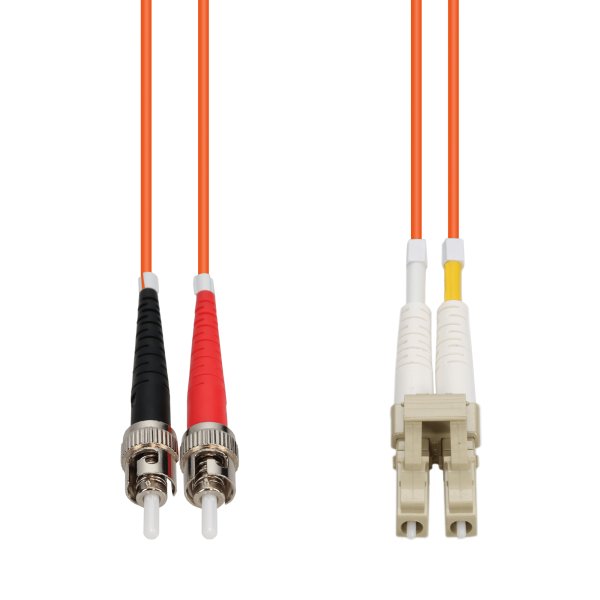 AddOn Networks 30m ST to LC Orange OM1 Duplex OFNP (Plenum-Rated) MMF Fiber Patch Cable