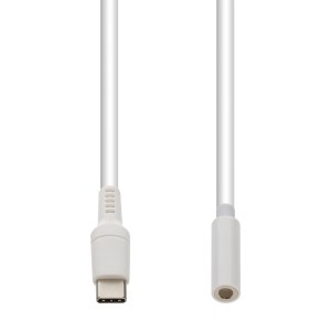 AddOn Networks 8in USB C (Male) to 3.5mm Audio Headphone Jack Adapter (Female) Cable White