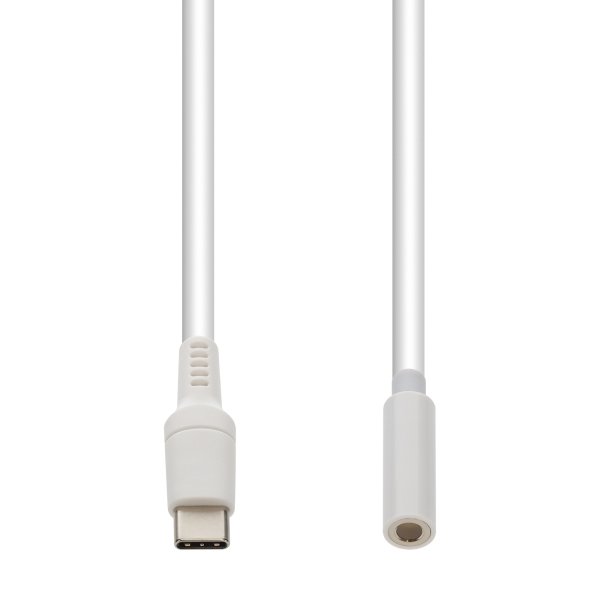AddOn Networks 8in USB C (Male) to 3.5mm Audio Headphone Jack Adapter (Female) Cable White