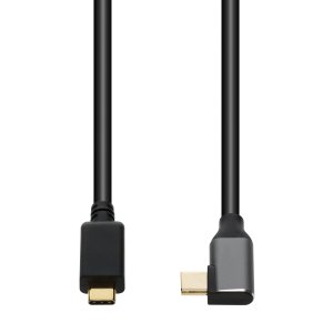 AddOn Networks 6ft USB C 3.2 (Male) to Right Angle USB C 3.2 (Male) Black Cable, 20Gbps, 4K 60Hz