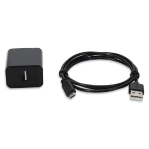 AddOn Networks Wall Plug to USB A 2.0 5V 1.8A with 1m Micro-USB B 2.0 Male to USB A 2.0 Male Black Cable