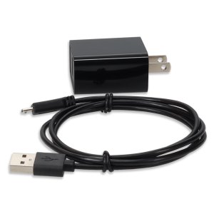 AddOn Networks Wall Plug to USB A 2.0 5V 1.8A with 1m Micro-USB B 2.0 Male to USB A 2.0 Male Black Cable