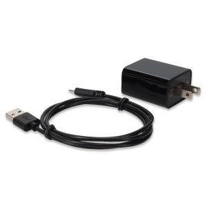 AddOn Networks Wall Plug to USB A 2.0 5V 1.8A with 1m Micro-USB B 2.0 Male to USB A 2.0 Male Black Cable