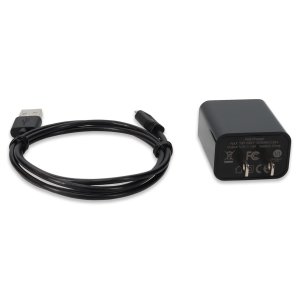 AddOn Networks Wall Plug to USB A 2.0 5V 1.8A with 1m Micro-USB B 2.0 Male to USB A 2.0 Male Black Cable