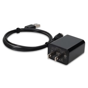 AddOn Networks Wall Plug to USB A 2.0 5V 1.8A with 1m Micro-USB B 2.0 Male to USB A 2.0 Male Black Cable