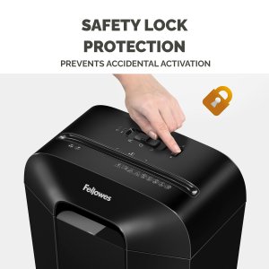 Fellowes LX Series Paper Shredder LX25 6 Sheet Cross Cut Shredder with 11.5 Litre Bin High Security P4 Black