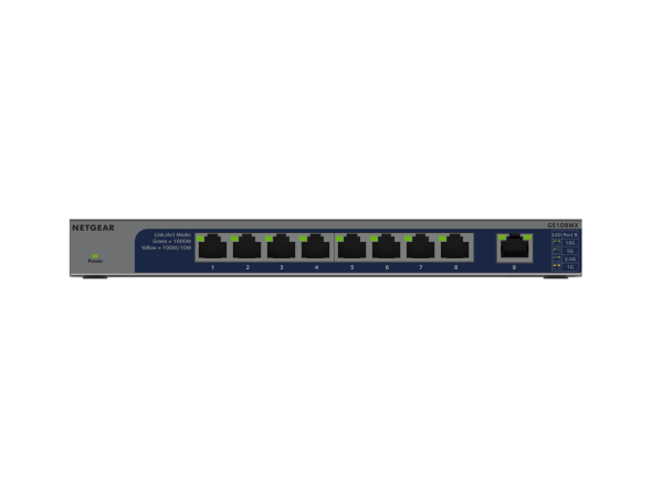 NETGEAR GS108MX-100EUS network switch Unmanaged L2 Gigabit Ethernet (10/100/1000) Desktop/Wall-Mounting