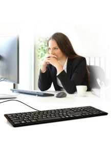 Port Designs 900752-FR keyboard Office USB AZERTY French Black