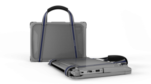 MAXCases Extreme Shell-F3 Slide Case for Lenovo 300e/100e and 300w/100w G4 Chromebook 11" (ver 82W0/82W1 for 100e) (NOT 83G) (Gray/Clear)