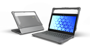 MAXCases Extreme Shell-F3 Slide Case for Lenovo 300e/100e and 300w/100w G4 Chromebook 11" (ver 82W0/82W1 for 100e) (NOT 83G) (Gray/Clear)