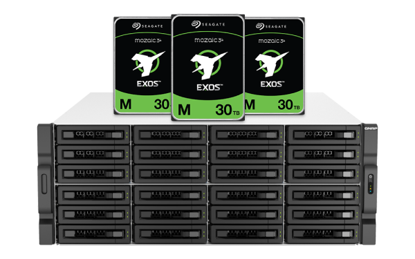 QNAP TS-h3087XU-RP-E2378-64G 720TB (Seagate Exos) 30-Bay 4U rackmount NAS Intel