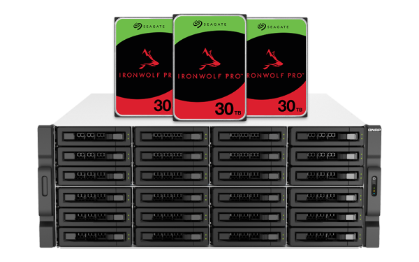 QNAP TS-h3087XU-RP-E2378-64G 720TB (Seagate IronWolf Pro) 30-Bay 4U rackmount NAS Intel