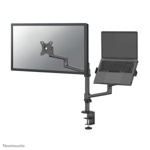 Neomounts DS20-425BL2 Monitor arm with laptop holder 17-27″ - space saving