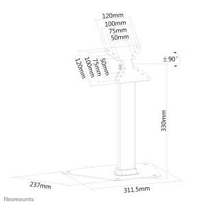 Neomounts FPMA-D1500SILVER Monitor stand 10-32"