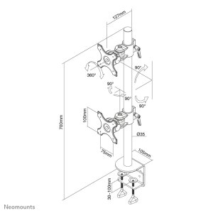 Neomounts FPMA-D700DV Monitor arm 10-27"