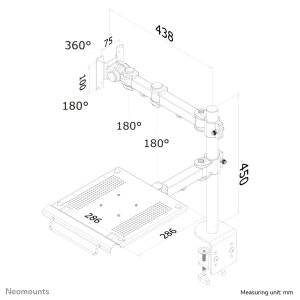 Neomounts FPMA-D960NOTEBOOK Monitor arm with laptop holder 10-27"