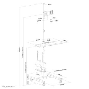 Neomounts FPMA-MOBILE1700 Mobile workstation 10-32"