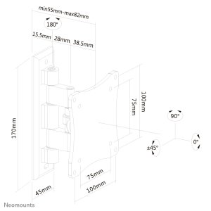 Neomounts FPMA-W810 Monitor/TV mount wall 10-27" - full motion