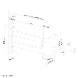Neomounts FPMA-W820BLACK Monitor/TV mount wall 10-27" - full motion