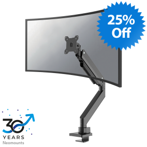 Neomounts NM-D775BLACKPLUS Monitor arm 10-49″ - gas spring - Topfix - 180°-stop