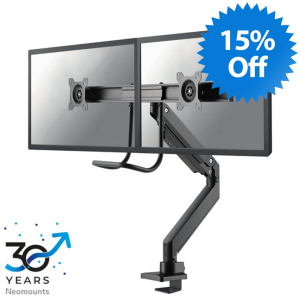 Neomounts NM-D775DXBLACK Monitor arm 10-32″ - gas spring - Topfix - 180°-stop