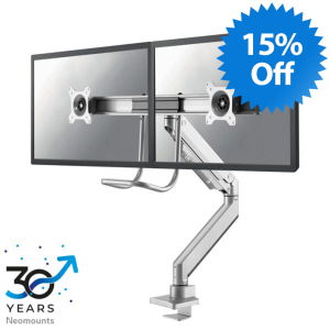 Neomounts NM-D775DXSILVER Monitor arm 10-32″ - gas spring - Topfix - 180°-stop