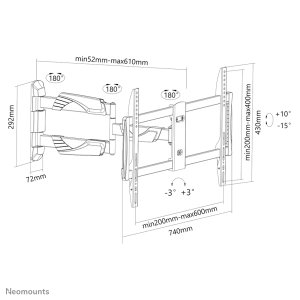 Neomounts NM-W460BLACK TV mount wall 32-60" - full motion