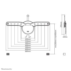Neomounts OLED-W600BLACK TV mount wall 32-70" - fixed