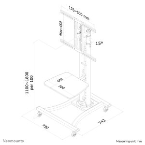 Neomounts PLASMA-M1800E TV trolley 27-70"