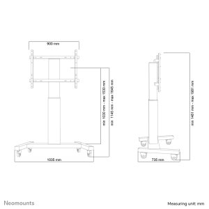 Neomounts PLASMA-M2250BLACK TV trolley 42-100" - motorised