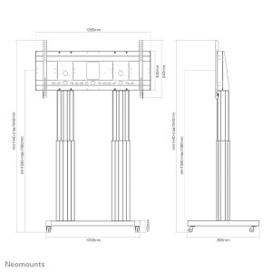 Neomounts PLASMA-M2600BLACK TV trolley 70-120" - motorised