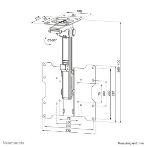 Neomounts FPMA-C020BLACK Monitor/TV mount ceiling 10-40" - h 26,5-40 cm