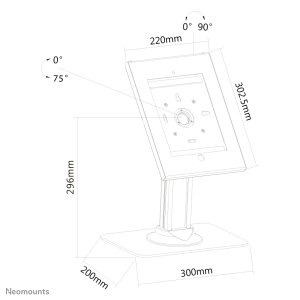 Neomounts TABLET-D300WHITE Tablet stand desk 9.7"- lockable