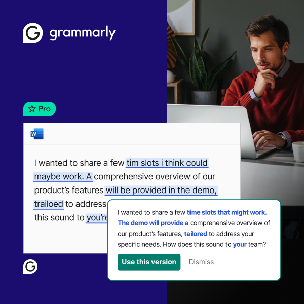 Grammarly Pro 5 user license - Annual Subscription