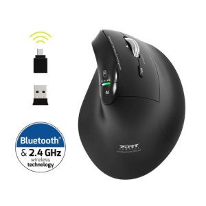 Port Designs ERGO AUDITOR mouse Universal Right-hand RF Wireless + Bluetooth Optical 4800 DPI