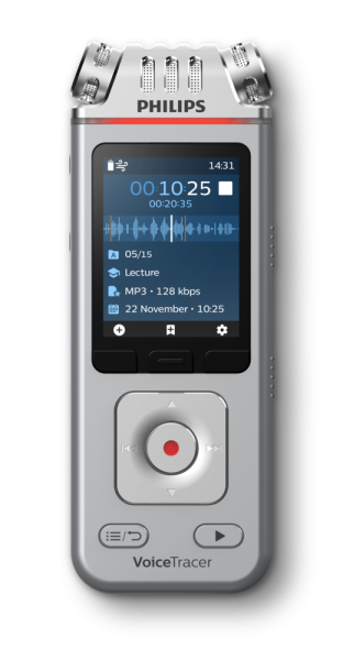 Philips DVT4115 Digital Voice Tracer Flash card Chrome, Silver