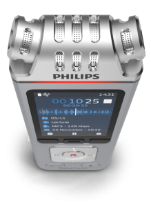 Philips DVT4115 Digital Voice Tracer Flash card Chrome, Silver