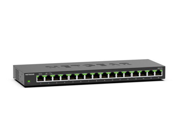 NETGEAR GS316 Unmanaged L2 Gigabit Ethernet (10/100/1000) Black