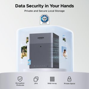 Ugreen DH4300 Plus NAS Mini Tower 8 GB LPPDDR4X UGOS Pro Grey