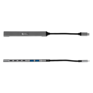 BakkerElkhuizen USB-C Hub 7-in-1 (3A+4C), 7 connections, stylish design, flexible cable and stays cool during use.