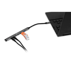 BakkerElkhuizen USB-C Hub 7-in-1 (3A+4C), 7 connections, stylish design, flexible cable and stays cool during use.