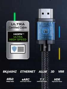 Ugreen 70320 HDMI 2.1 Male To Male Cable 1.5m