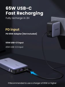 Ugreen 90597A power bank 25000 mAh Grey