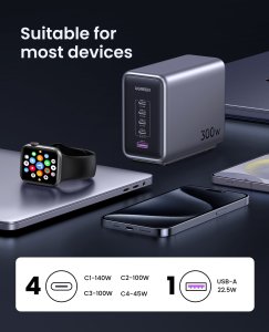 Ugreen Nexode Universal Black AC Fast charging Indoor