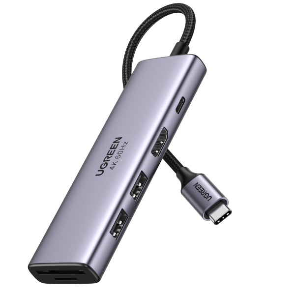 Ugreen 6-in-1 USB-C Hub USB Type-C Silver