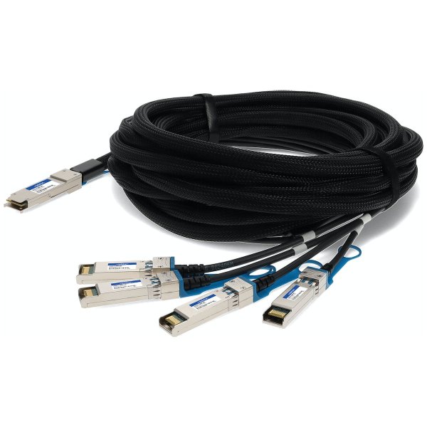 AddOn Networks JG331A-10MA-AO InfiniBand/fibre optic cable 10 m QSFP+ 4xSFP+ Black, Silver