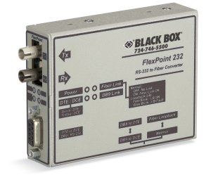 Black Box Flexpoint Async RS232 network media converter 0.1152 Mbit/s 1310 nm Grey