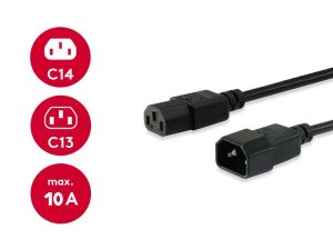 Equip High Quality Power Cord, C13 to C14, 1.5m