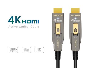 Equip HDMI 2.0 Detachable Type D + A Active Optical Cable, 30m, 4K/60Hz